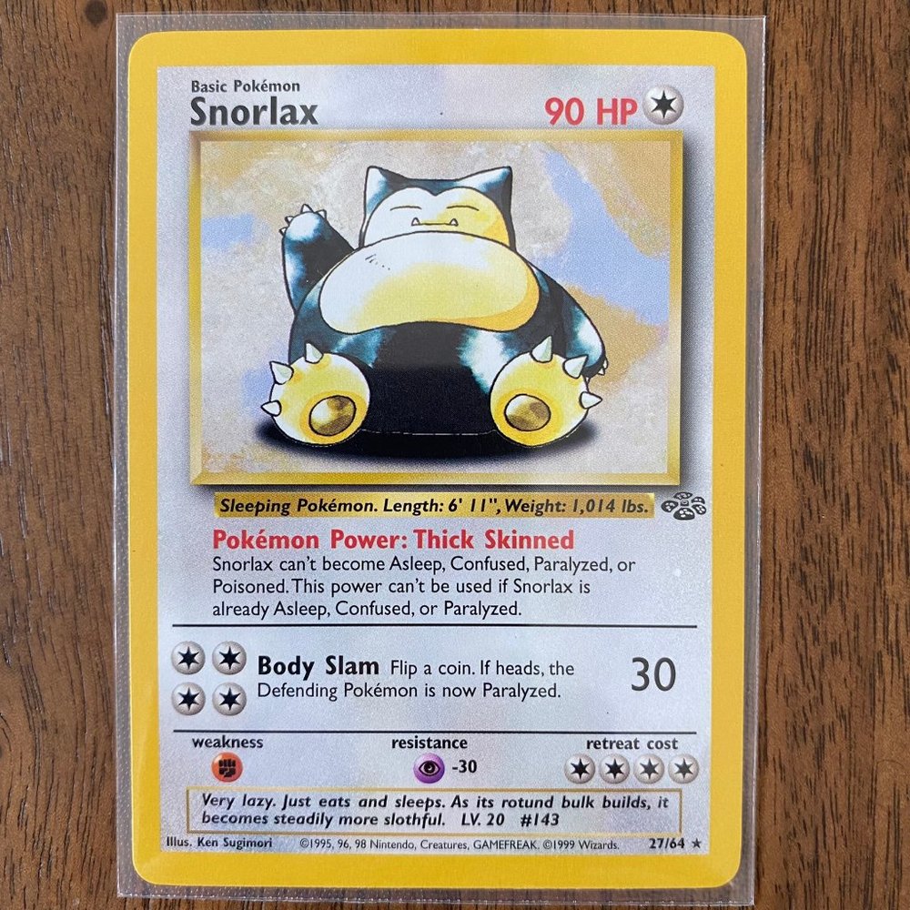 Pokemon Snorlax, Jungle Set, 27/64, Uncommon